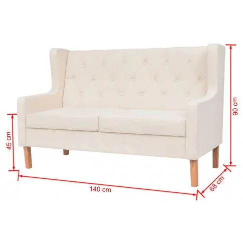Kremowa sofa 2 osobowa Bianco