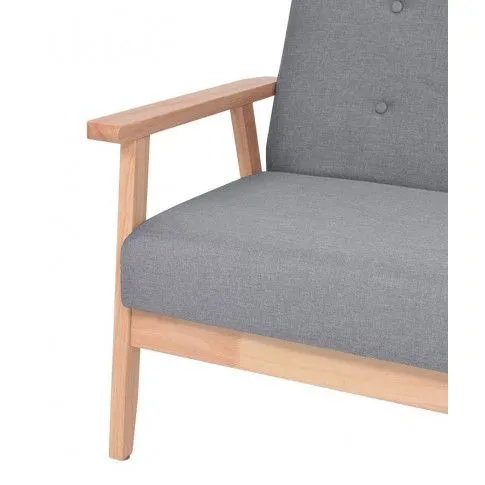 Szczegółowe zdjęcie nr 5 produktu Tapicerowany zestaw wypoczynkowy Kifi 3X - Jasnoszary