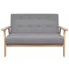 Jasnoszara dwuosobowa tapicerowana sofa Edris