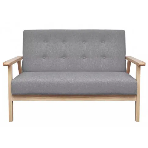 Jasnoszara dwuosobowa tapicerowana sofa Edris