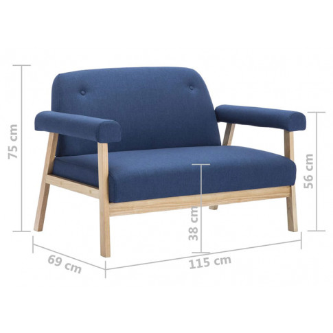 2 osobowa sofa wypoczynkowa Eureka Niebieski