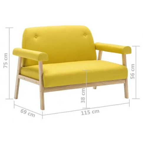 Szczegółowe zdjęcie nr 9 produktu Zestaw wypoczynkowy w stylu vintage Uxis 4X - żółty