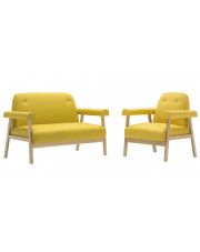 Zestaw wypoczynkowy w stylu vintage Eureka 4X - żółty w sklepie Edinos.pl