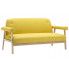 Szczegółowe zdjęcie nr 4 produktu Tapicerowany zestaw wypoczynkowy w stylu vintage Eureka 3X - żółty
