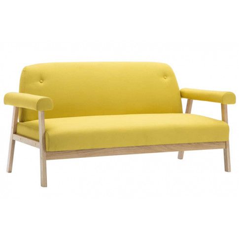 Szczegółowe zdjęcie nr 4 produktu Tapicerowany zestaw wypoczynkowy w stylu vintage Eureka 3X - żółty