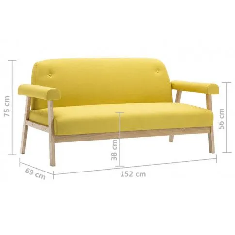 Szczegółowe zdjęcie nr 9 produktu Tapicerowany zestaw wypoczynkowy w stylu vintage Uxis 3X - żółty