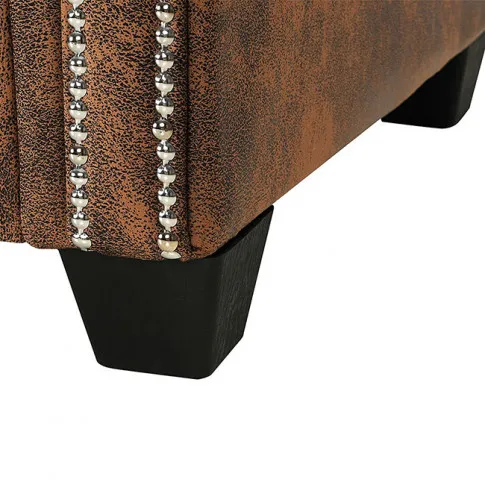 Szczegółowe zdjęcie nr 7 produktu Narożnik w stylu Chesterfield z leżanką Charlotte 4Q - brązowy