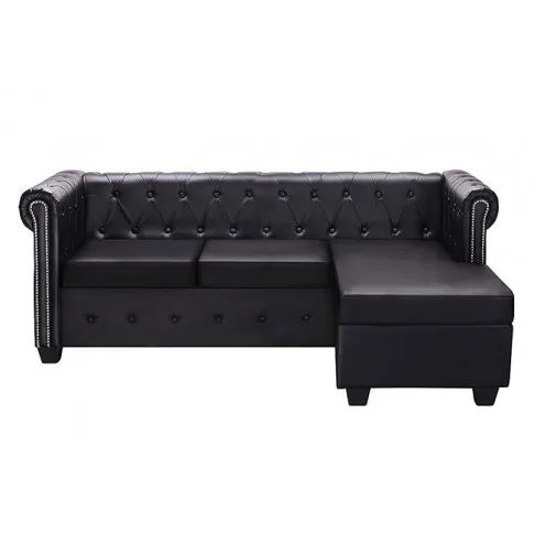 Zdjęcie sofa Charlotte 4Q w stylu Chesterfield, czarna - sklep Edinos.pl