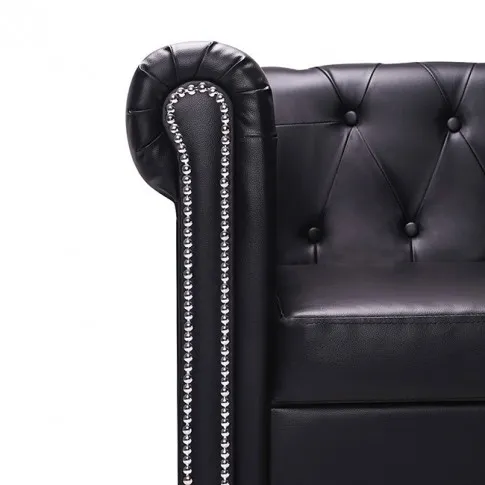 Szczegółowe zdjęcie nr 4 produktu Narożnik z leżanką w stylu Chesterfield Xavier 4Q - czarny