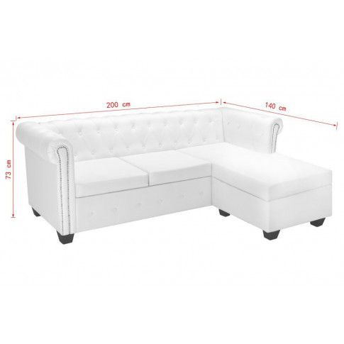 Zdjęcie sofa Charlotte 4Q w stylu Chesterfield, biała - sklep Edinos.pl
