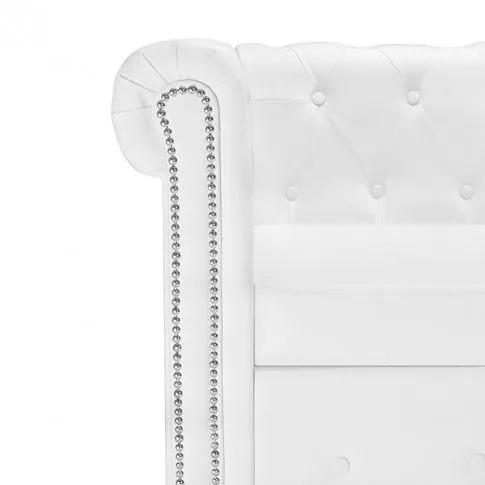Szczegółowe zdjęcie nr 6 produktu Narożnik z leżanką w stylu Chesterfield Xavier 4Q - biały