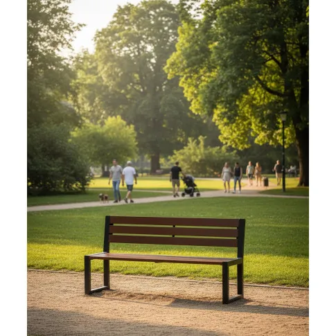 Fotografia Nowoczesna industrialna ławka palisander - Tremis 3V z kategorii Ławki ogrodowe