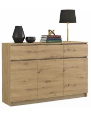Komoda z szufladami i 3 szafkami dąb artisan - Haklen w sklepie Edinos.pl
