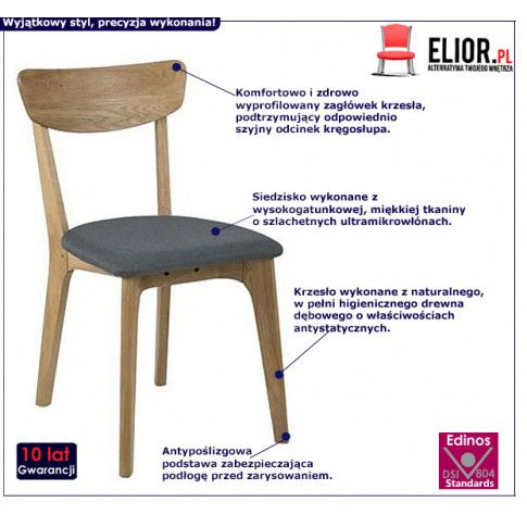 Fotografia Drewniane krzesło typu hałas dąb - Picco z kategorii Krzesła drewniane