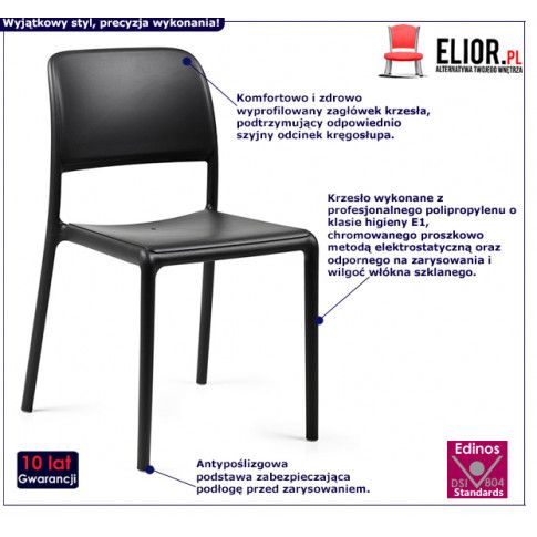 Fotografia Minimalistyczne krzesło Vono - czarne z kategorii Pozostałe krzesła