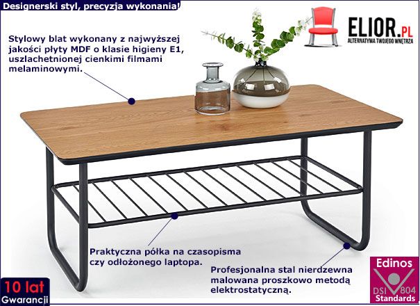 Nowoczesna ława do salonudąb złoty Nexin