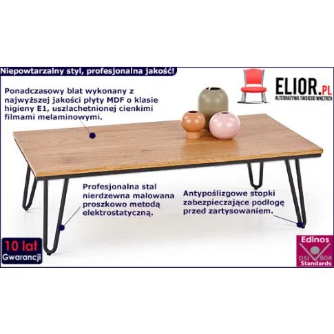 Fotografia Nowoczesna ława Warnes - dąb złoty z kategorii Ławy i stoliki