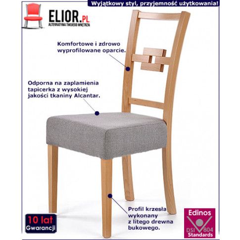 Fotografia Drewniane krzesło Corato - dąb miodowy z kategorii Krzesła