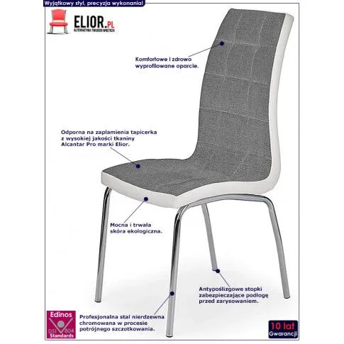 Fotografia Krzesło pikowane Frela 2X - popielate z kategorii Krzesła tapicerowane