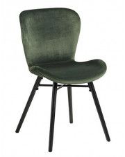 Tapicerowane welwetowe krzesło Esso - zielone w sklepie Edinos.pl