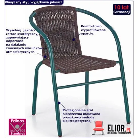Fotografia Rattanowe krzesło ogrodowe Osagis - ciemny brąz z kategorii Meble ogrodowe