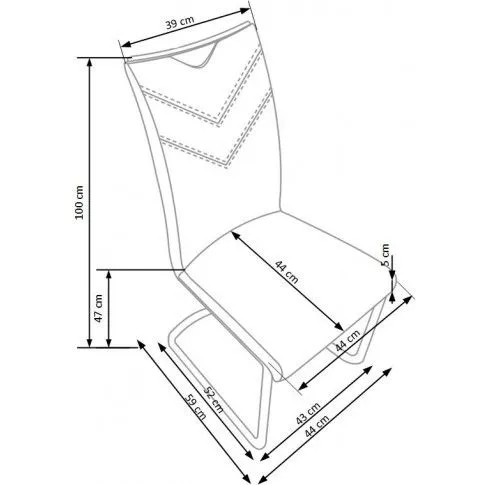 Zdjęcie szare krzesło kuchenne do stołu Aurel 2X | Edinos.pl