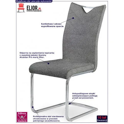 Fotografia Krzesło tapicerowane Eldor 2X - popielate z kategorii Strona główna