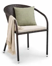 Brązowe rattanowe krzesło ogrodowe - Relavio w sklepie Edinos.pl