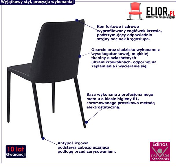 Eleganckie krzesło Maver - czarne