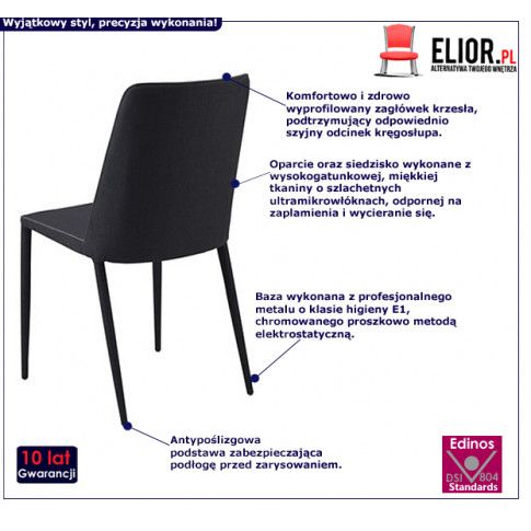 Fotografia Eleganckie krzesło Cherie - czarne z kategorii Strona główna