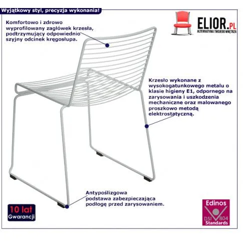 Fotografia Designerskie ażurowe krzesło Zefrus - białe z kategorii Krzesła