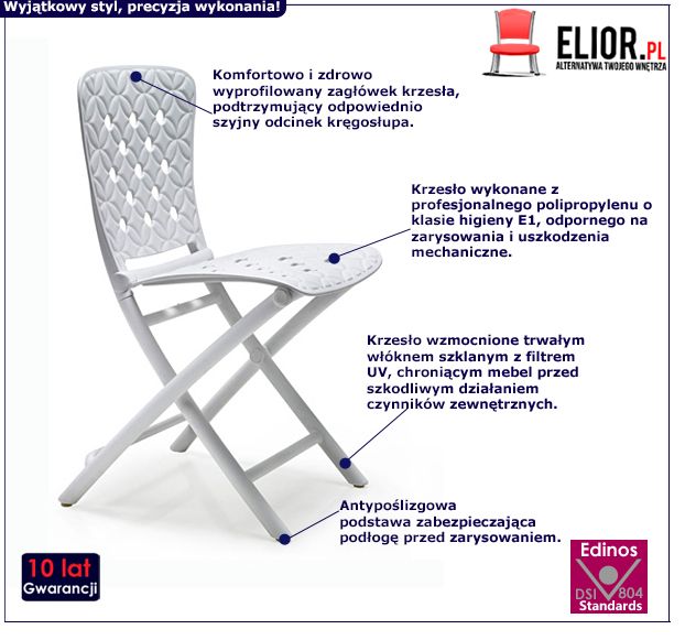 Modne krzesło Tobi - składane