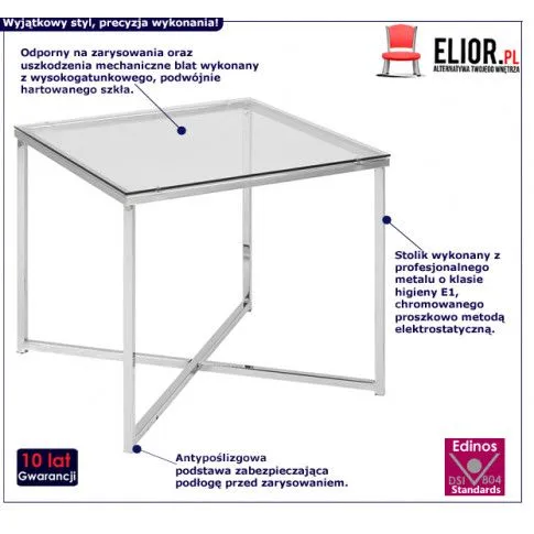 Fotografia Szklany stolik kawowy Tripolo - srebrny z kategorii Stoliki kawowe