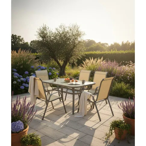 Fotografia Szklany stół ogrodowy Dora - prostokątny z kategorii Meble ogrodowe