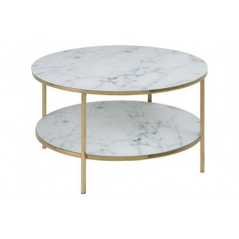 Zdjęcie produktu Elegancki okrągły stolik kawowy Aurel 2X - złoty.