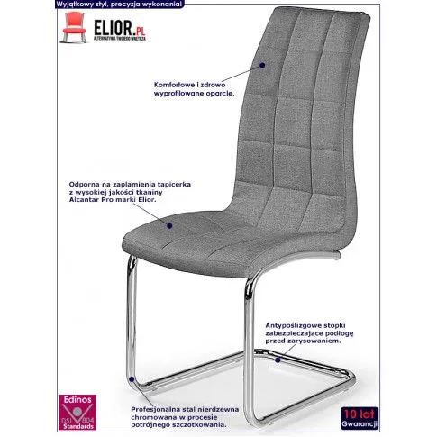 Fotografia Krzesło tapicerowane Loban 2X - popielate z kategorii Krzesła tapicerowane