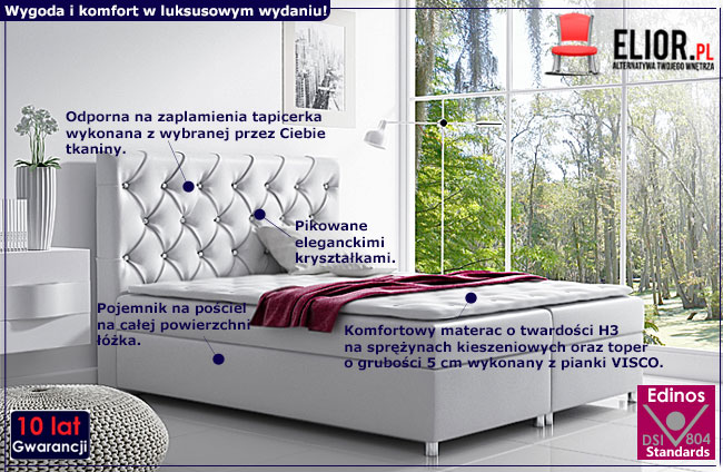 Kontynentalne łóżko jednoosobowe Tabou 120x200