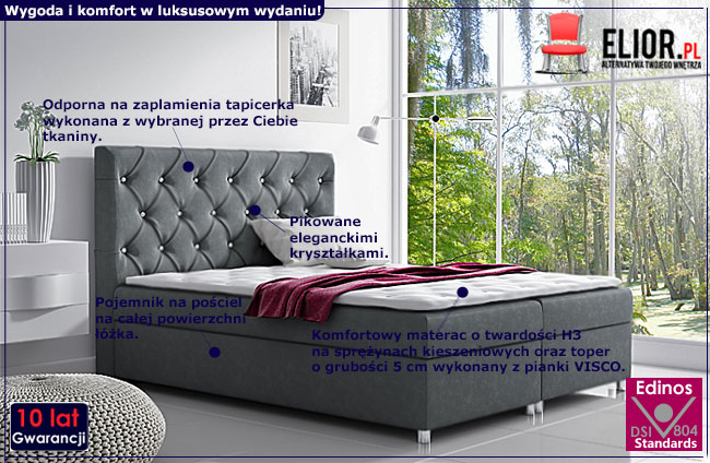 Łóżko typu boxspring Clara 160x200