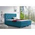Szczegółowe zdjęcie nr 5 produktu Duże łóżko z pojemnikiem na pościel i zagłówkiem Clara 200x200 - 44 kolory