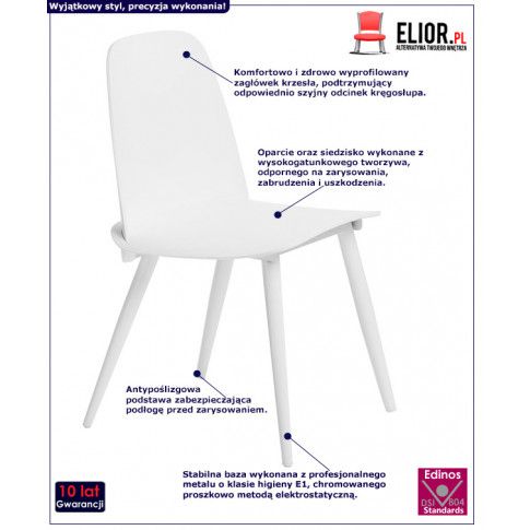 Fotografia Minimalistyczne krzesło Ollo - białe z kategorii Strona główna
