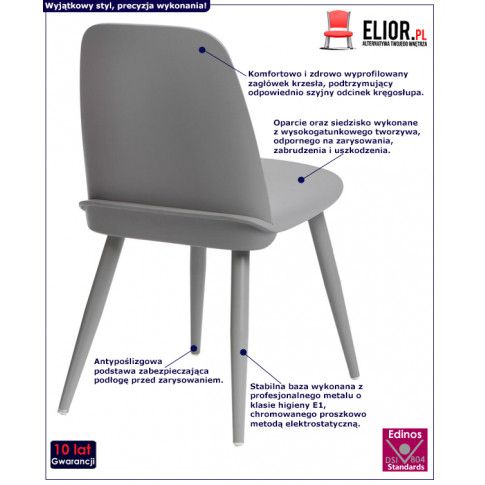 Fotografia Minimalistyczne krzesło Ollo - szare z kategorii Strona główna