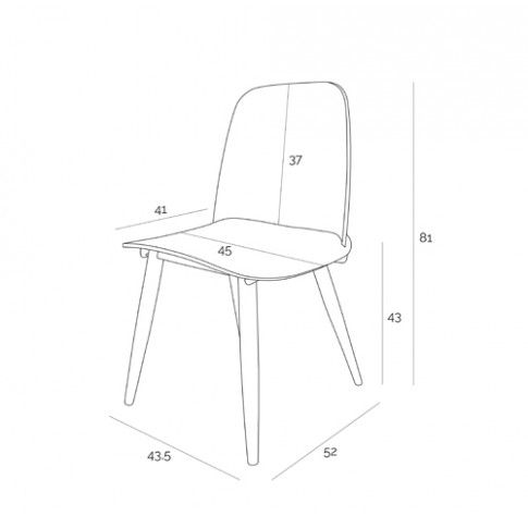 Szczegółowe zdjęcie nr 4 produktu Minimalistyczne krzesło Ollo - szare