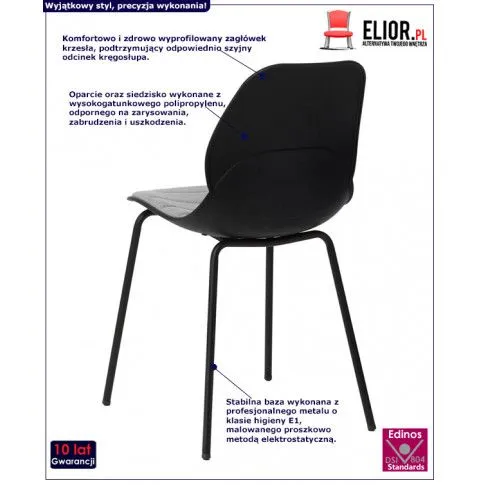 Fotografia Wygodne krzesło Effi 2X - czarne z kategorii Krzesła