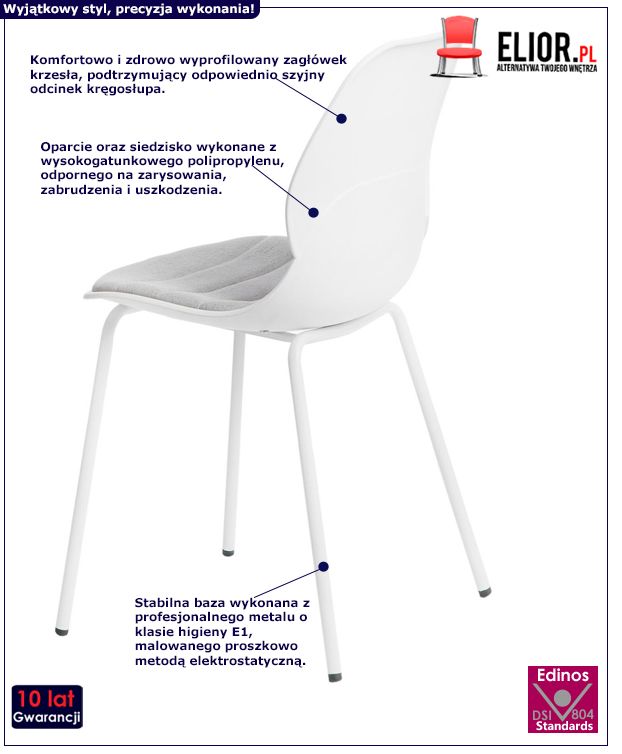 Stylowe krzesło Effi 2X - białe