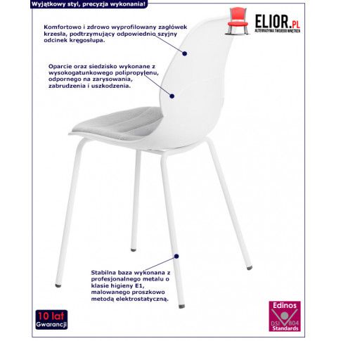 Zdjęcie wygodne krzesło Effi 2X białe skandynawskie - sklep Edinos.pl