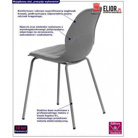 Fotografia Wygodne krzesło Effi 2X - szare z kategorii Krzesła