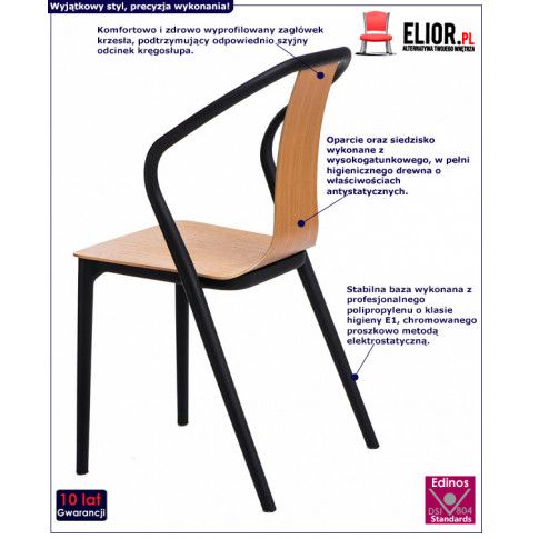 Fotografia Designerskie krzesło Emeli - naturalne z kategorii Krzesła metalowe do kuchni