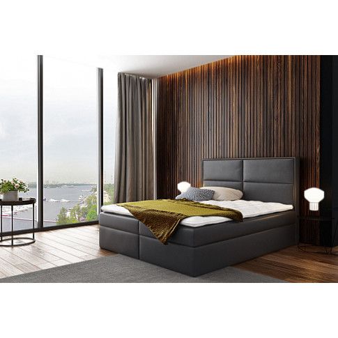 Zdjęcie produktu Duże tapicerowane łóżko z wbudowanymi materacami Frezja 180x200 - 44 kolory.