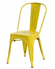 Żółte metalowe loftowe krzesło - Kimmi 4X  w sklepie Edinos.pl