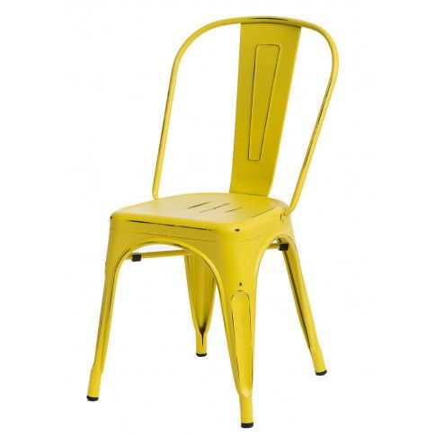Zdjęcie produktu Żółte metalowe loftowe krzesło - Kimmi 4X .